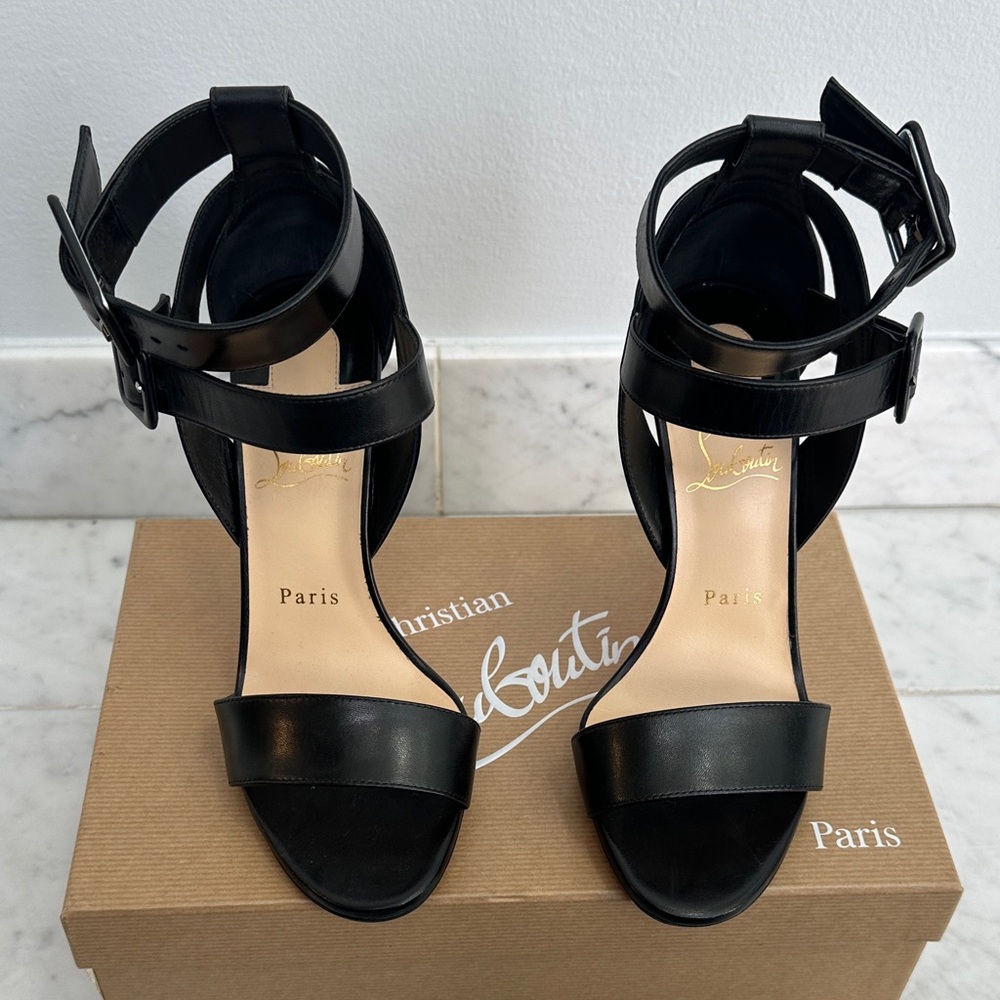 Christian Louboutin Black Strappy Heels